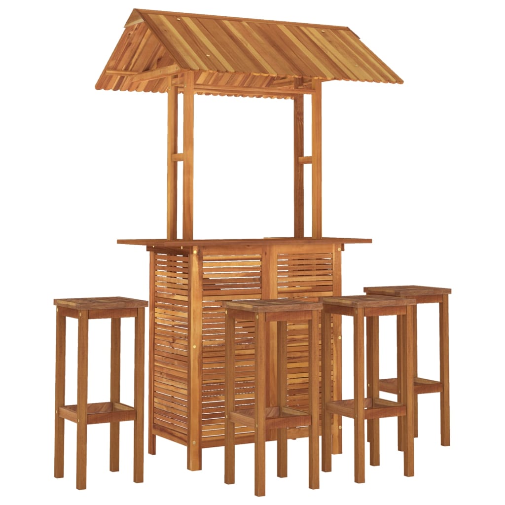 5-Tlg. Gartenbar-Set Massivholz Akazie