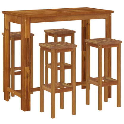 5-Tlg. Gartenbar-Set Massivholz Akazie