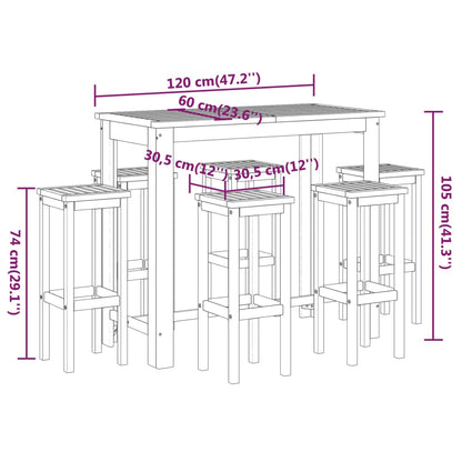 7-Tlg. Gartenbar-Set Massivholz Akazie