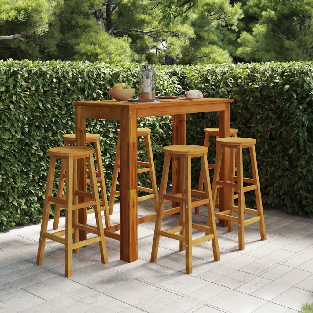 7-Tlg. Gartenbar-Set Massivholz Akazie