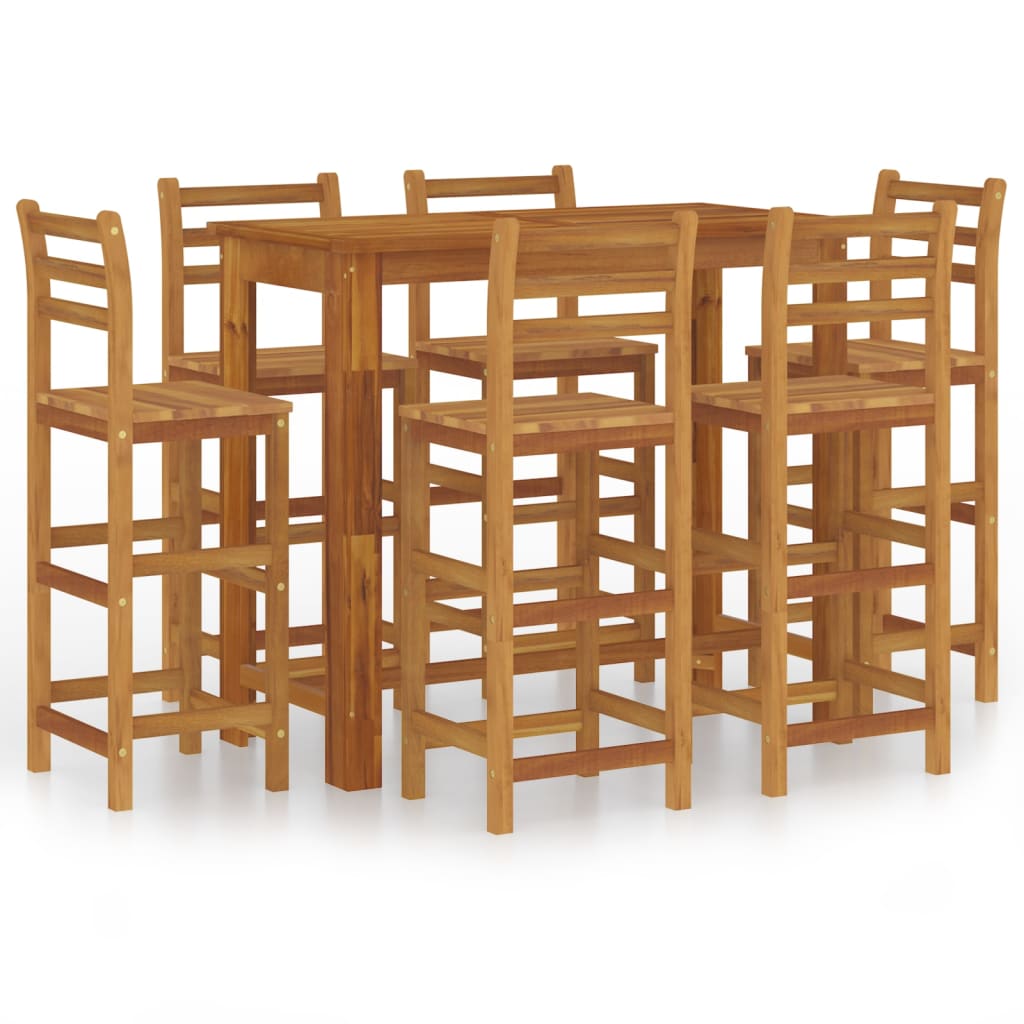 7-Tlg. Gartenbar-Set Massivholz Akazie