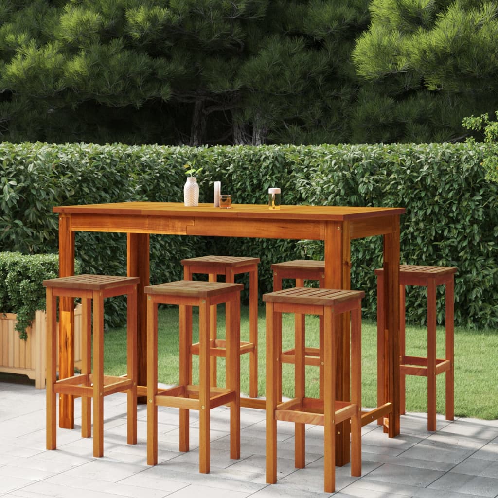 7-Tlg. Gartenbar-Set Massivholz Akazie