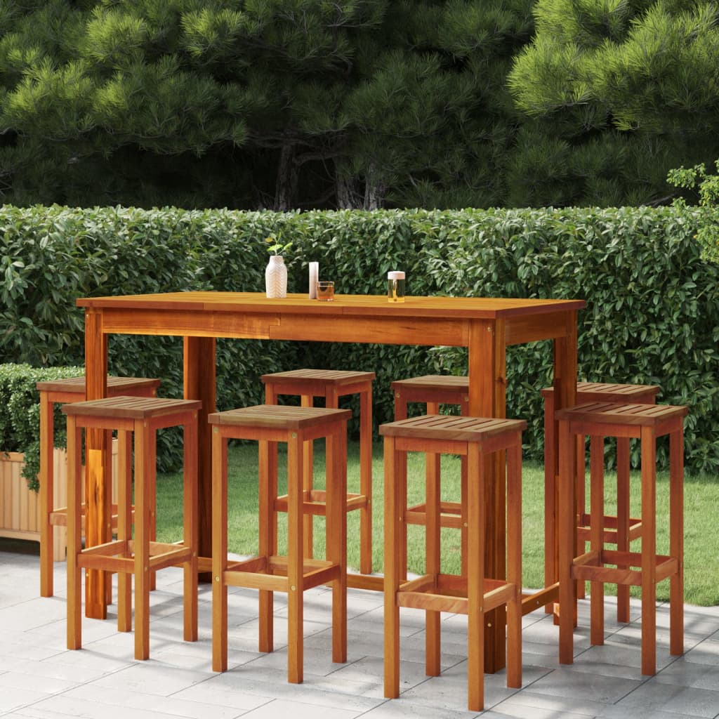 9-Tlg. Gartenbar-Set Massivholz Akazie