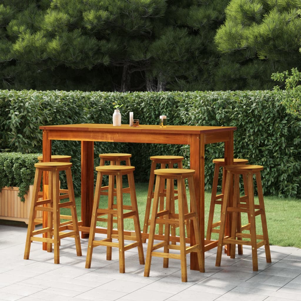 9-Tlg. Gartenbar-Set Massivholz Akazie