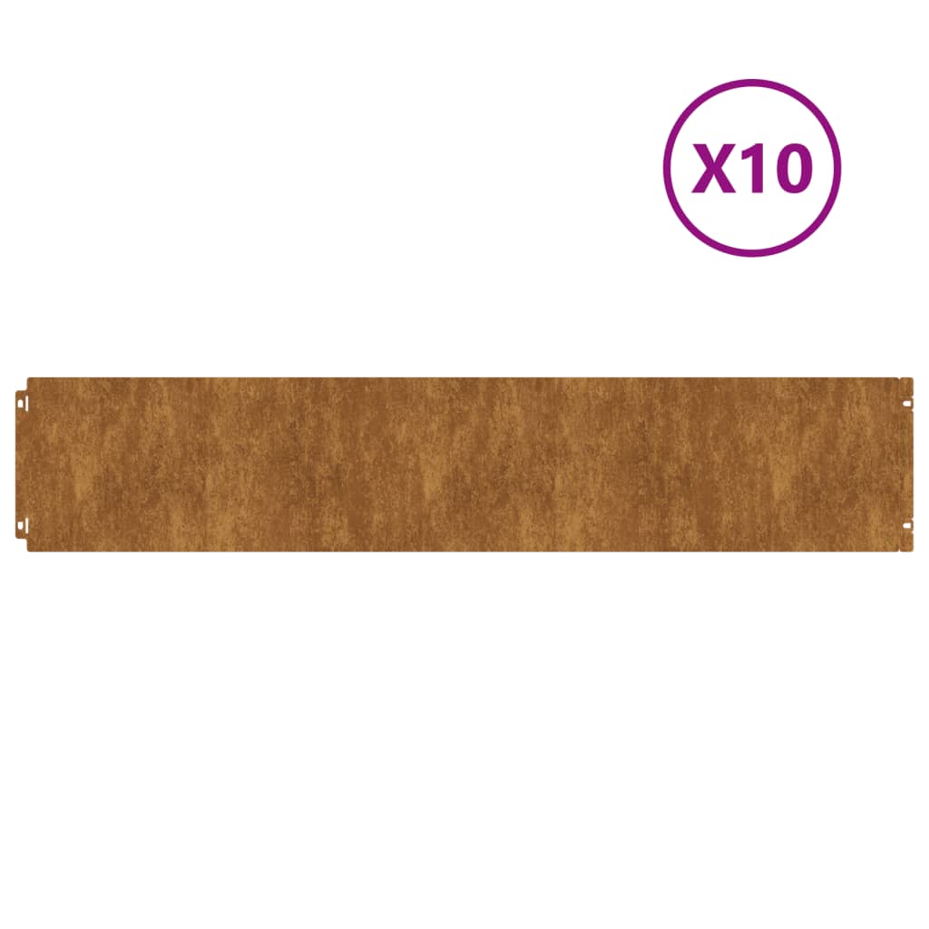 Rasenkanten 10 Stk. Flexibel Cortenstahl
