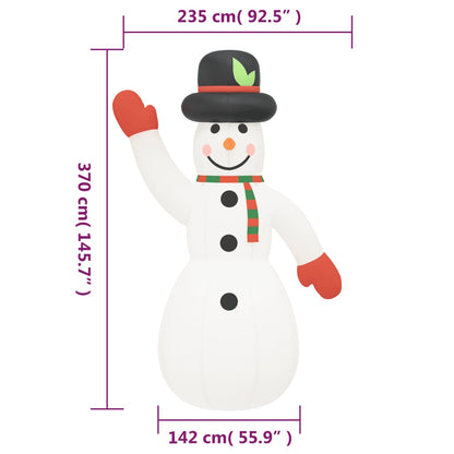 Aufblasbarer Schneemann Mit Leds 370 Cm