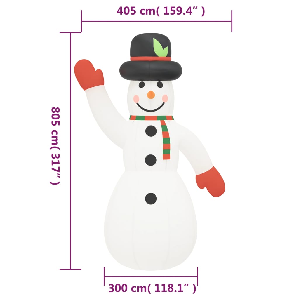 Aufblasbarer Schneemann Mit Leds