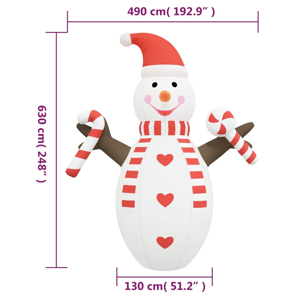 Aufblasbarer Schneemann Mit Leds