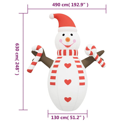 Aufblasbarer Schneemann Mit Leds