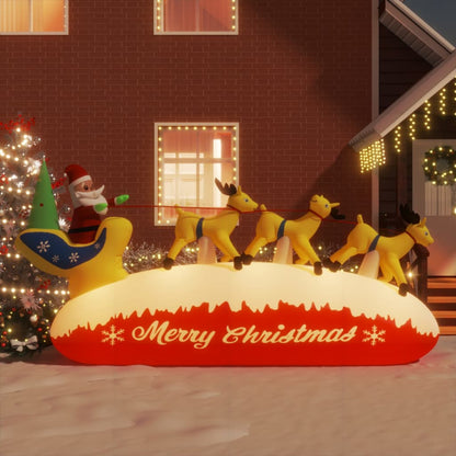 Aufblasbarer Weihnachtsmann Mit Rentieren Led