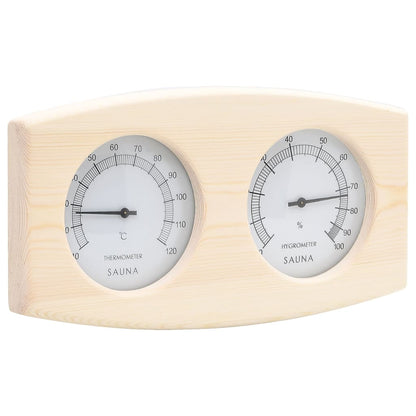 2-In-1 Sauna-Hygrothermograph Und Sanduhr Set Massivholz Kiefer