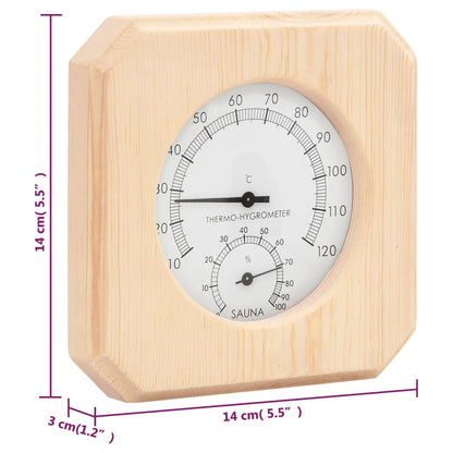 2-In-1 Sauna-Hygrothermograph Und Sanduhr Set Massivholz Kiefer