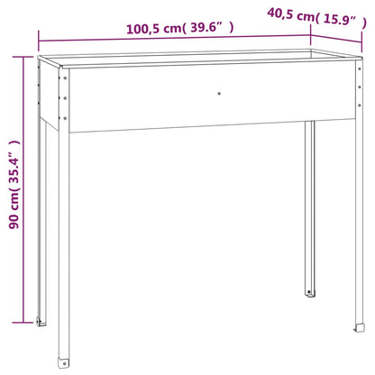 Pflanzkübel Anthrazit 100,5X40,5X90 Cm Verzinkter Stahl Gelb Und Weiß (Rahmen Anthrazit)