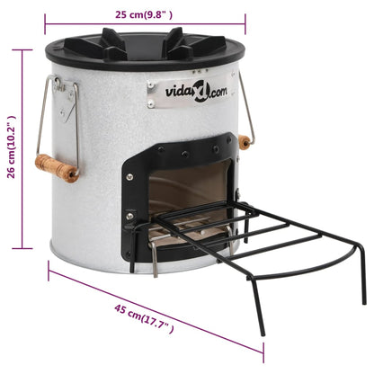 Camping-Ofen Silbern 45X25X26 Cm Stahl