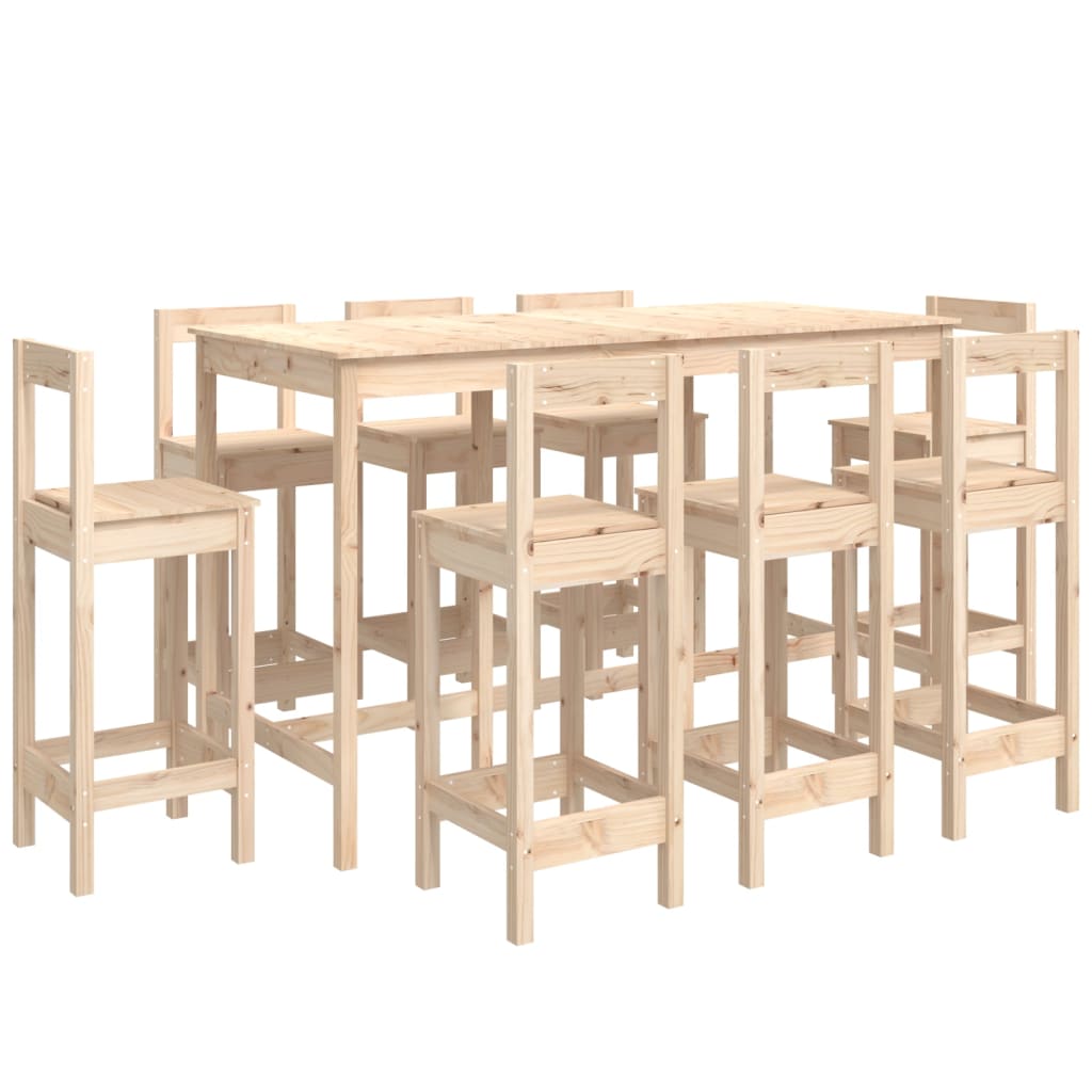 9-Tlg. Bar-Set Massivholz Kiefer