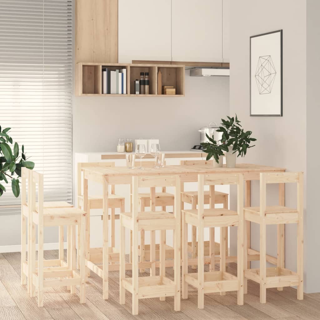 9-Tlg. Bar-Set Massivholz Kiefer