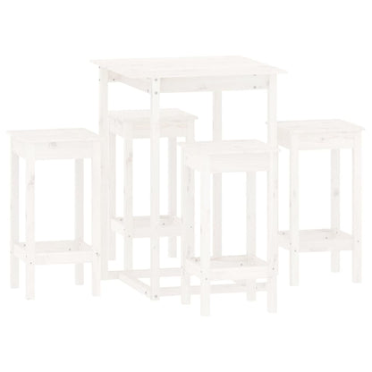 5-Tlg. Bar-Set Weiß Massivholz Kiefer