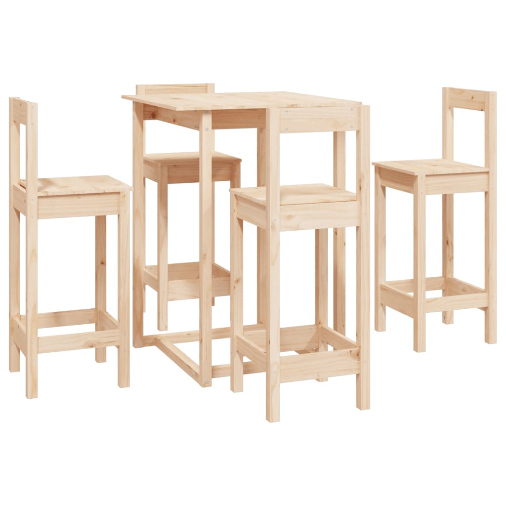 5-Tlg. Bar-Set Massivholz Kiefer