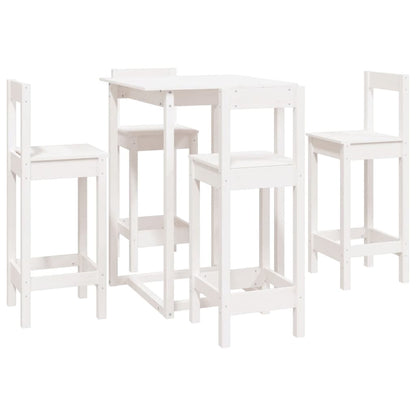 5-Tlg. Bar-Set Weiß Massivholz Kiefer