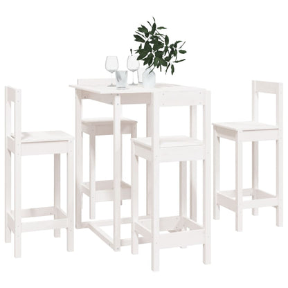5-Tlg. Bar-Set Weiß Massivholz Kiefer