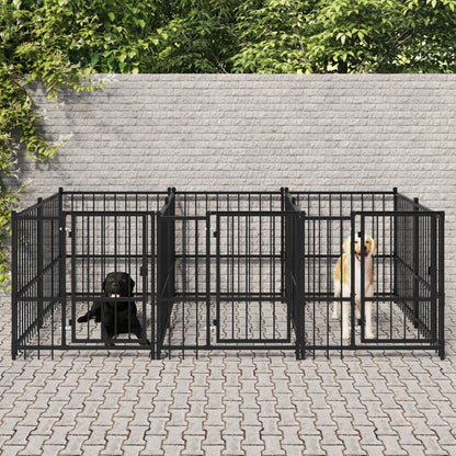 Outdoor-Hundezwinger Mit Dach Stahl 13,14 M²