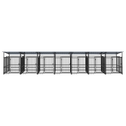 Outdoor-Hundezwinger Mit Dach Stahl 13,14 M²