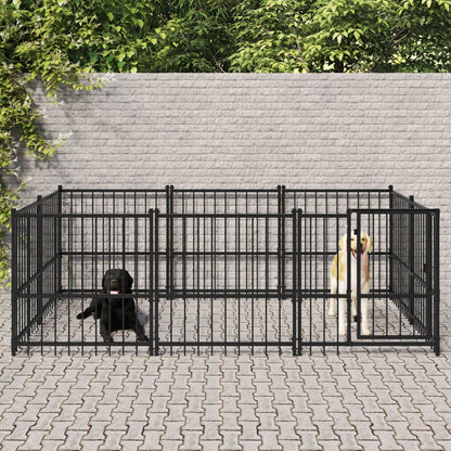 Outdoor-Hundezwinger Mit Dach Stahl 18,77 M²