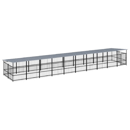 Outdoor-Hundezwinger Mit Dach Stahl 18,77 M²