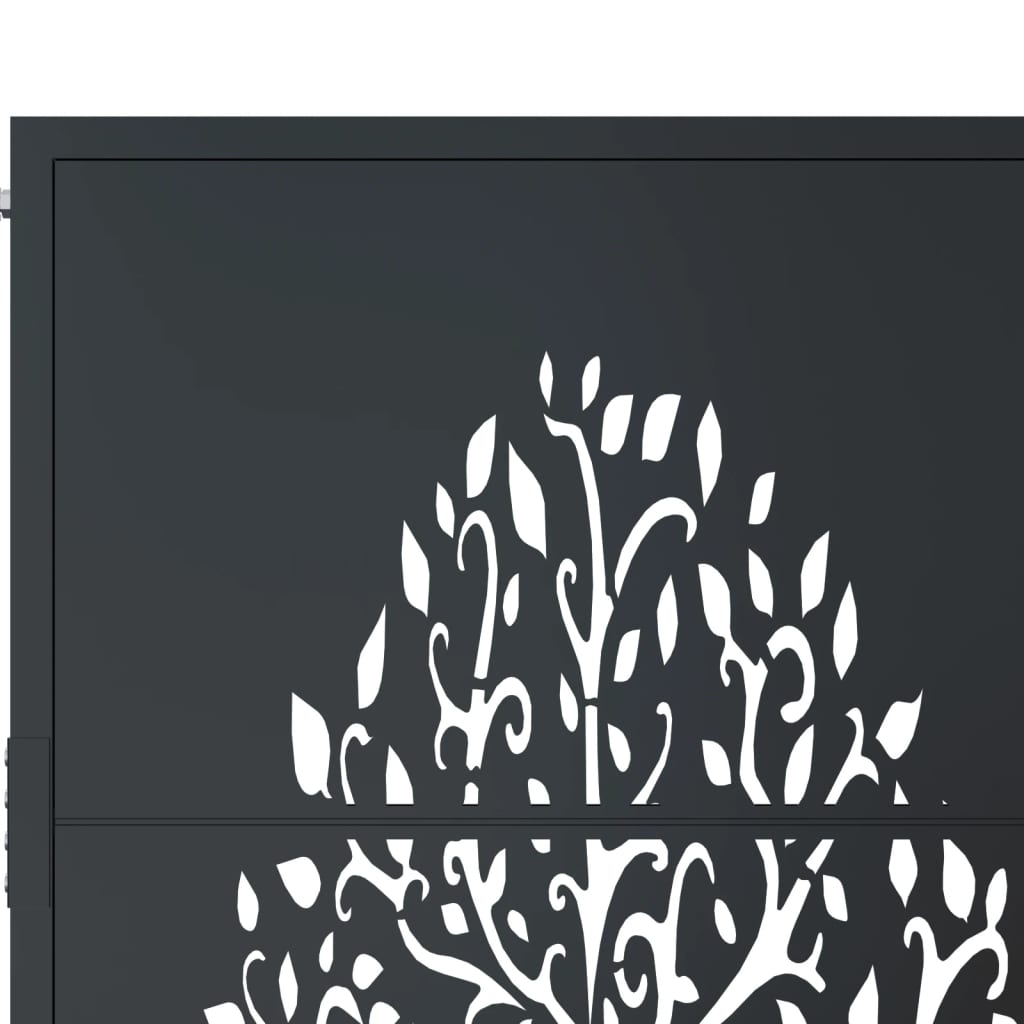 Gartentor Anthrazit Stahl Baum-Design