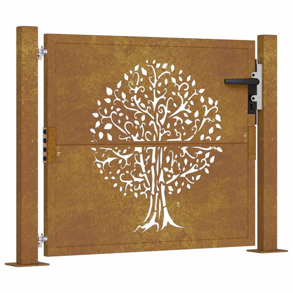 Gartentor Cortenstahl Baumdesign