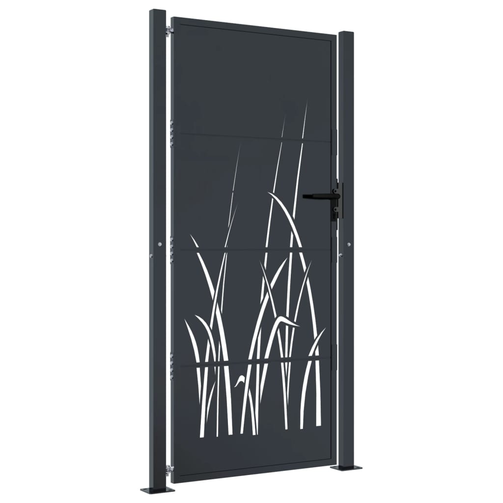 Gartentor Anthrazit Stahl Gras-Design