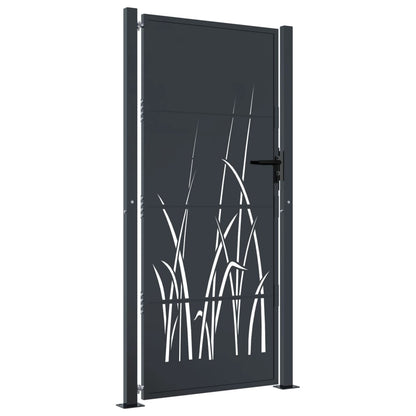 Gartentor Anthrazit Stahl Gras-Design