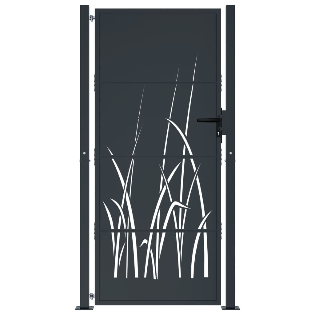 Gartentor Anthrazit Stahl Gras-Design