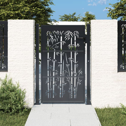 Gartentor Anthrazit Stahl Bambus-Design