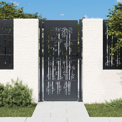 Gartentor Anthrazit Stahl Bambus-Design