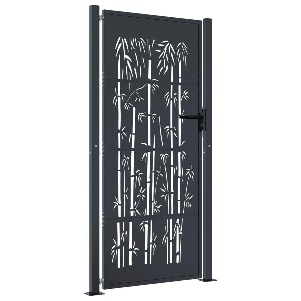 Gartentor Anthrazit Stahl Bambus-Design
