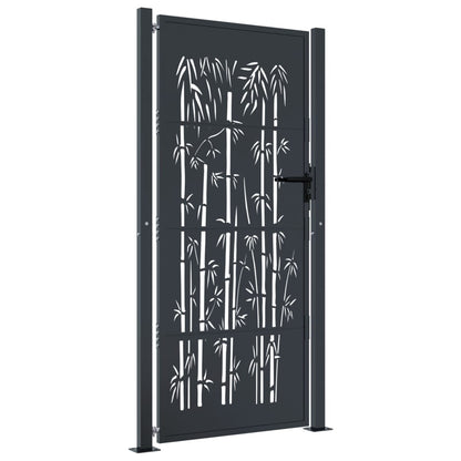 Gartentor Anthrazit Stahl Bambus-Design