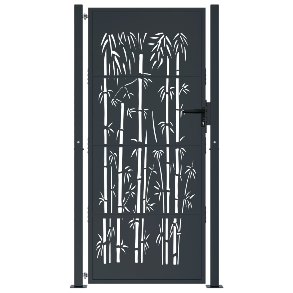 Gartentor Anthrazit Stahl Bambus-Design