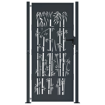 Gartentor Anthrazit Stahl Bambus-Design