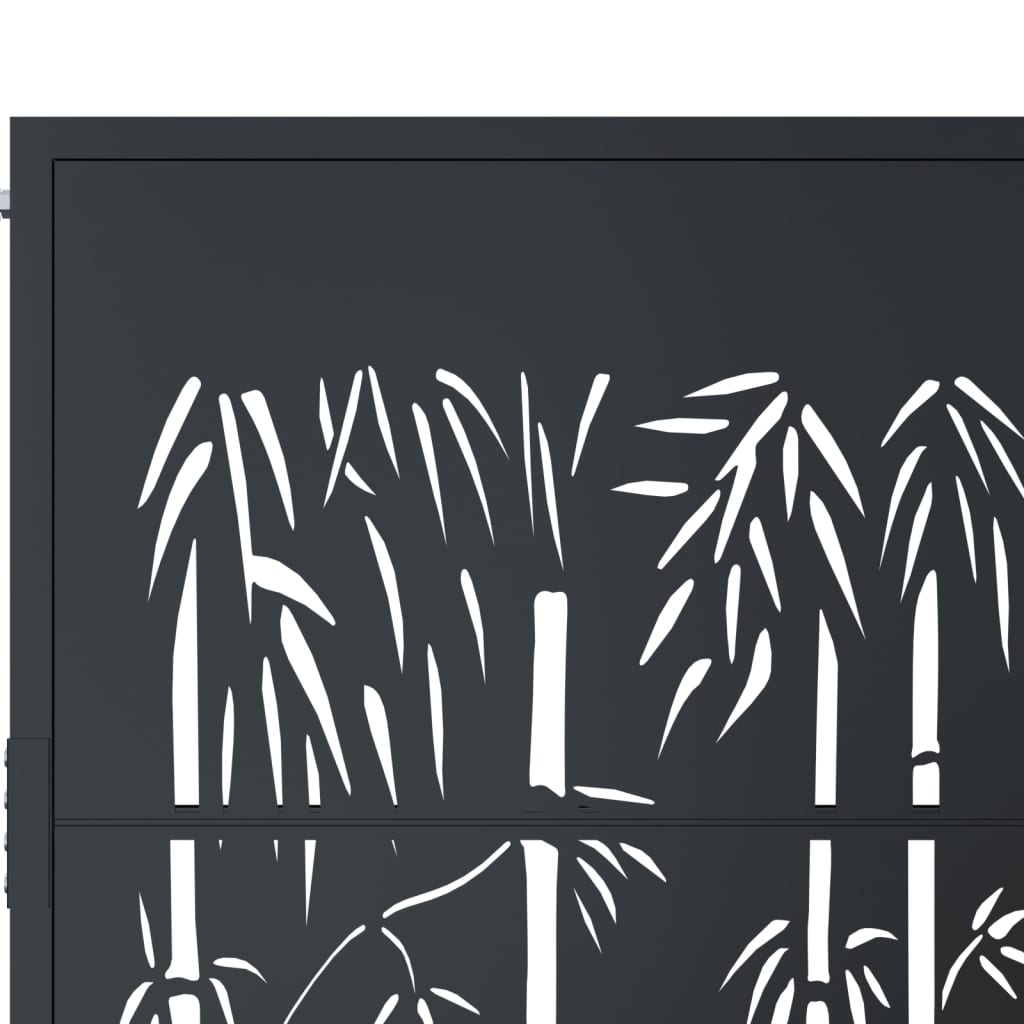 Gartentor Anthrazit Stahl Bambus-Design