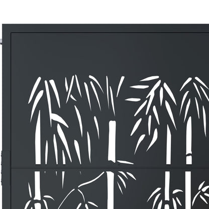 Gartentor Anthrazit Stahl Bambus-Design