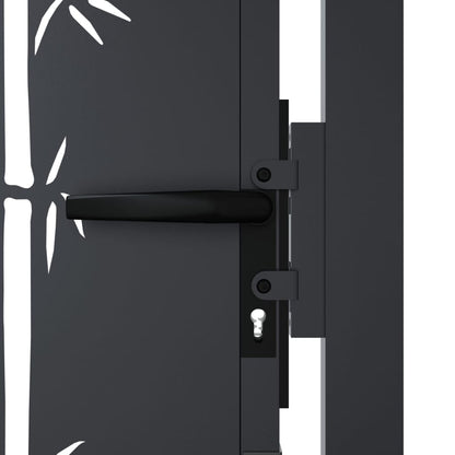 Gartentor Anthrazit Stahl Bambus-Design
