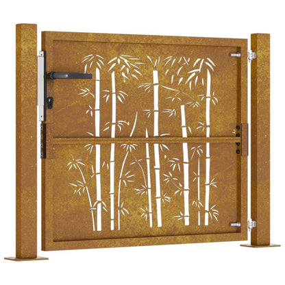 Gartentor 100X100 Cm Cortenstahl Bambus-Design