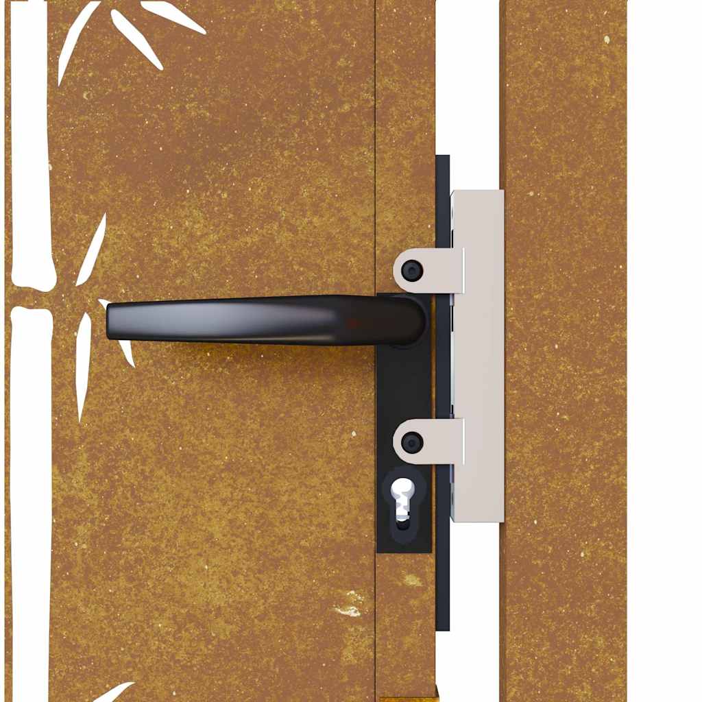 Gartentor 100X100 Cm Cortenstahl Bambus-Design