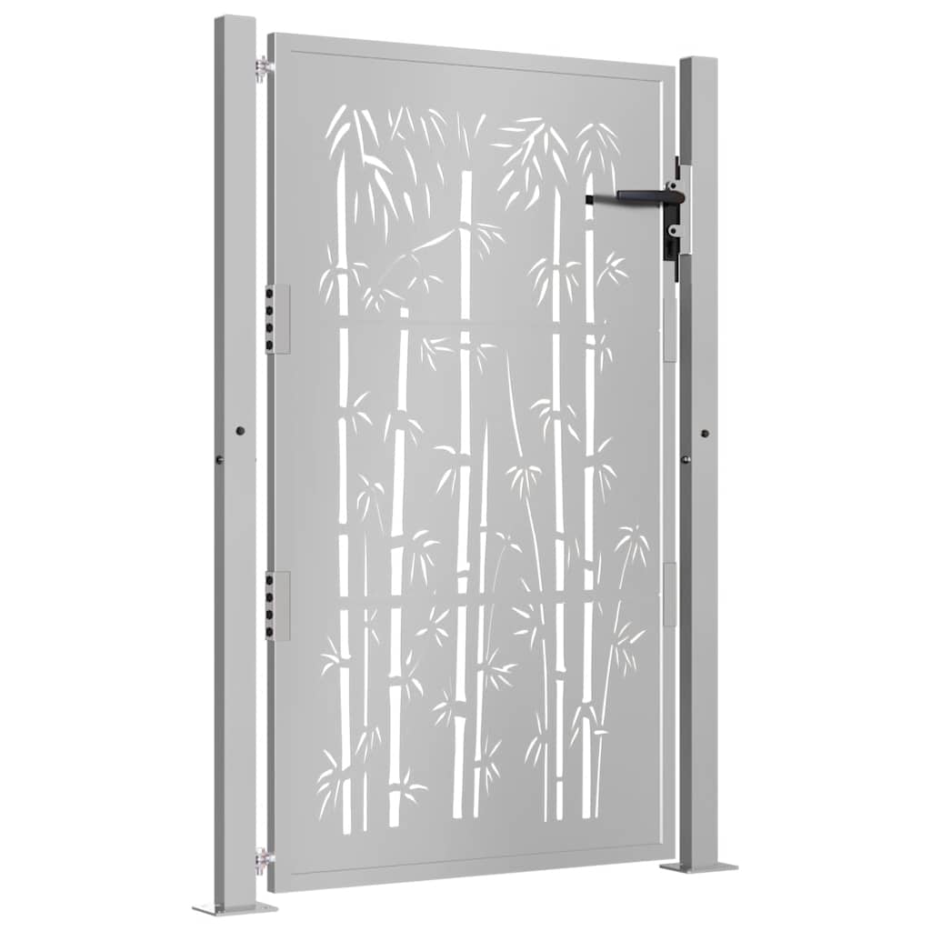 Gartentor Cortenstahl Bambus-Design