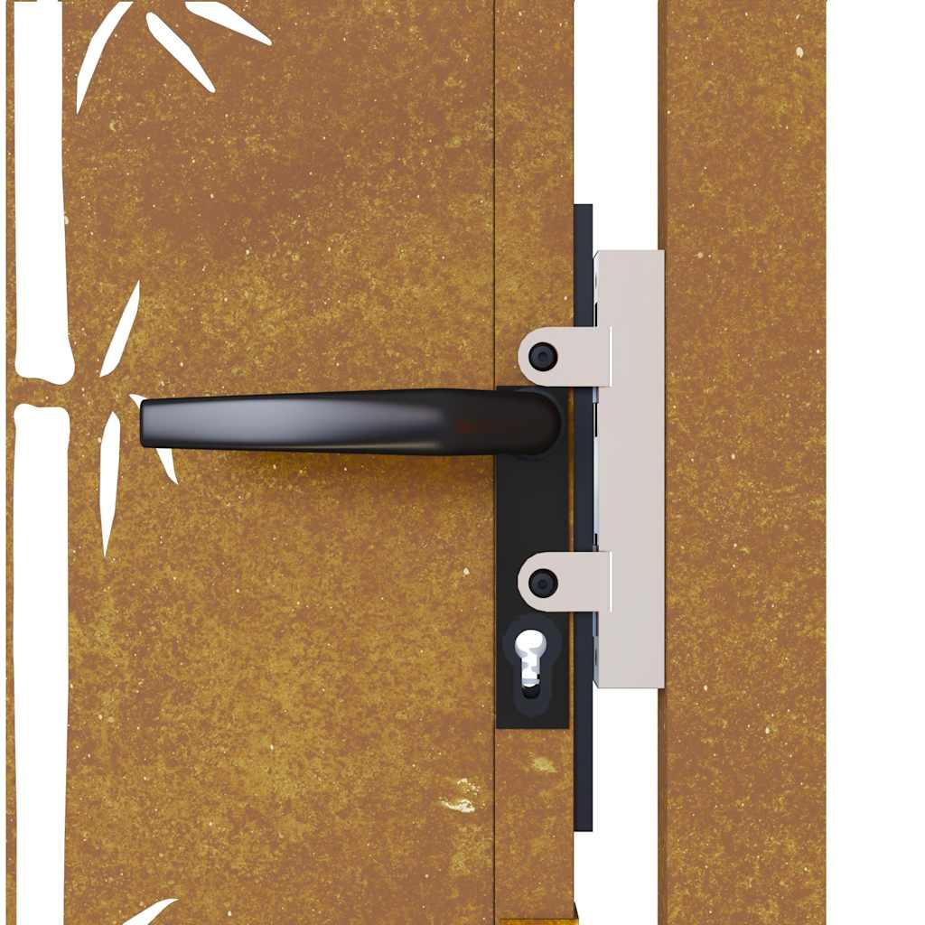 Gartentor Cortenstahl Bambus-Design