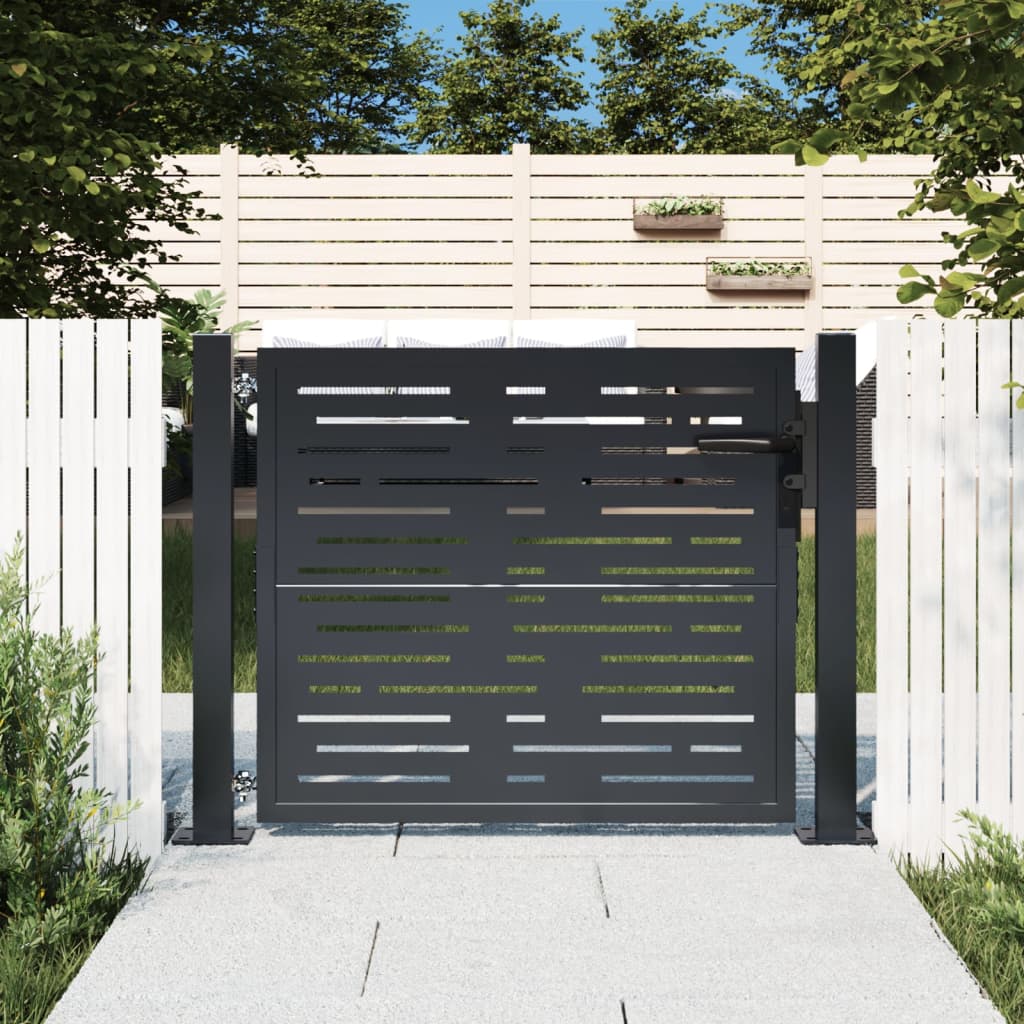 Gartentor Anthrazit Stahl Quadratisches Design