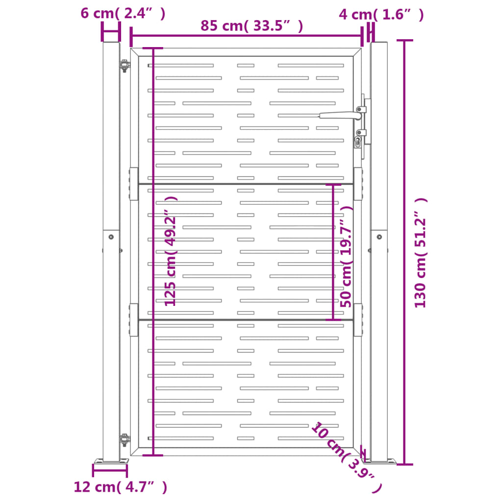 Gartentor Anthrazit Stahl Quadratisches Design