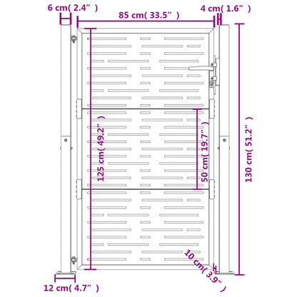 Gartentor Anthrazit Stahl Quadratisches Design