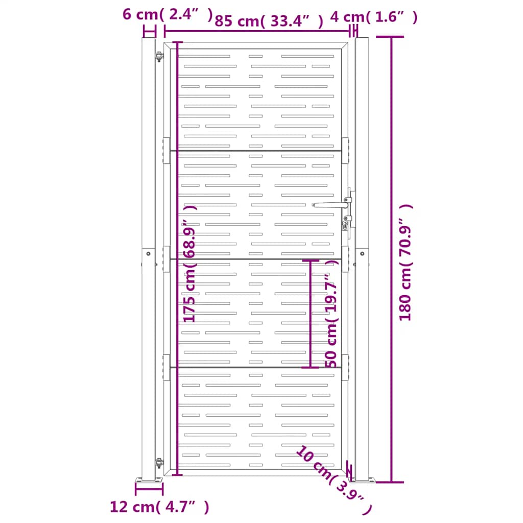 Gartentor Cortenstahl Quadratisches Design
